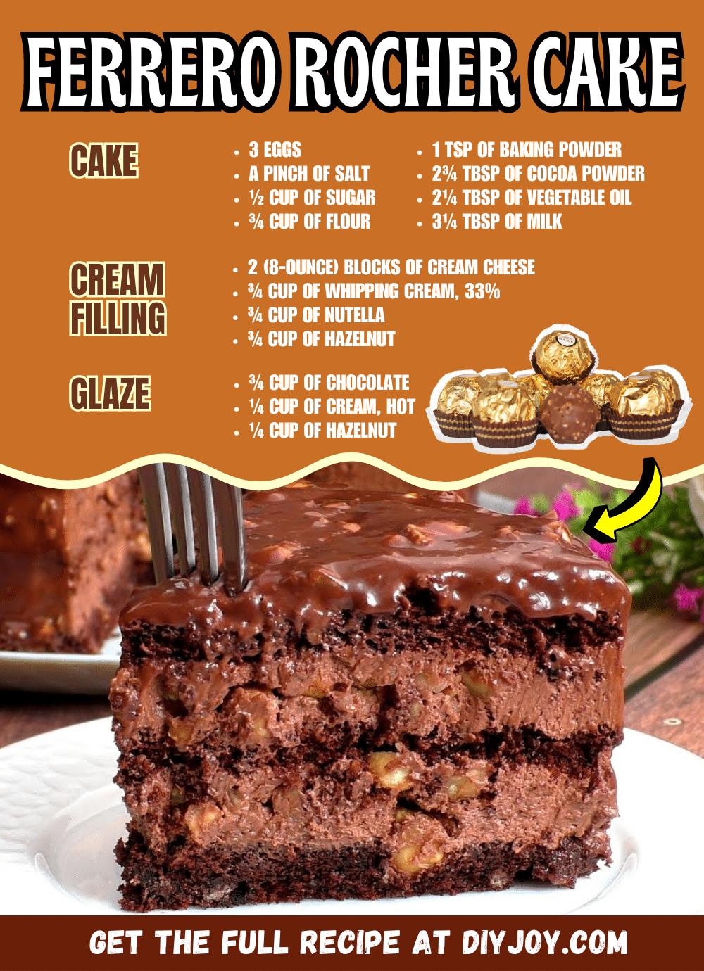 Easy Melt-In-Your-Mouth Ferrero Rocher Cake Recipe