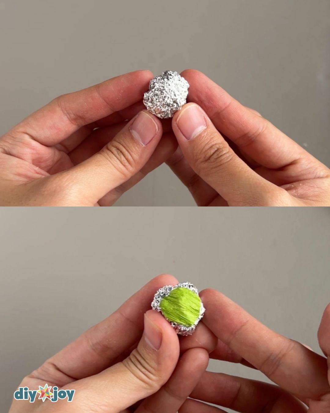 Homemade Paper Ranunculus — center of the flower