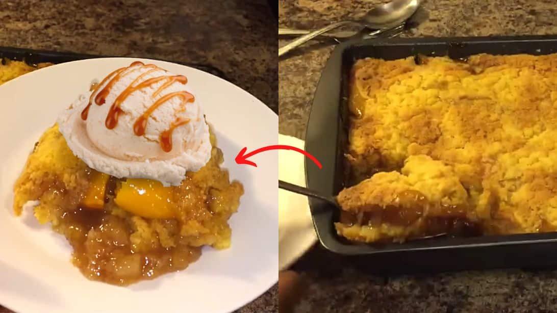 How to Make Peach Cobbler Dump Cake