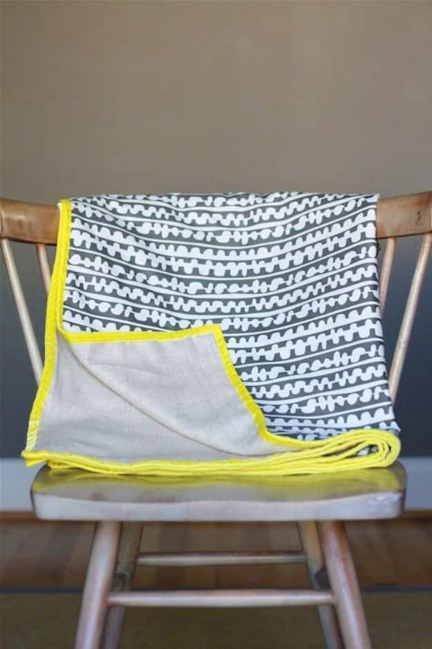 Simple Fabric Throw, a diy throw blanket, easy enough for a beginner to follow and an idea worth saving for later