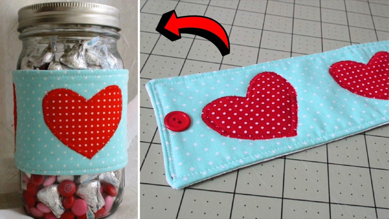 How to Make a Heart Mason Jar Wrap