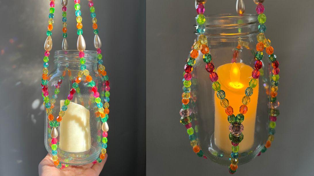 DIY Beaded Plant Hanger & Lantern