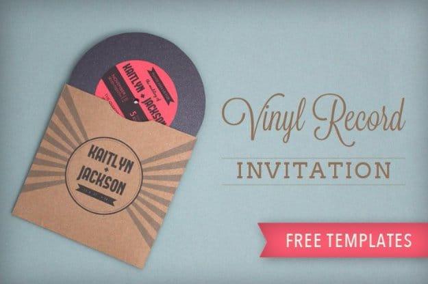 DIY Wedding Invitiations - Vinyl Record Wedding Invitation - Templates, Free Printables and Wording | Tutorials for Unique, Rustic, Elegant and Vintage Homemade Invites #weddinginv