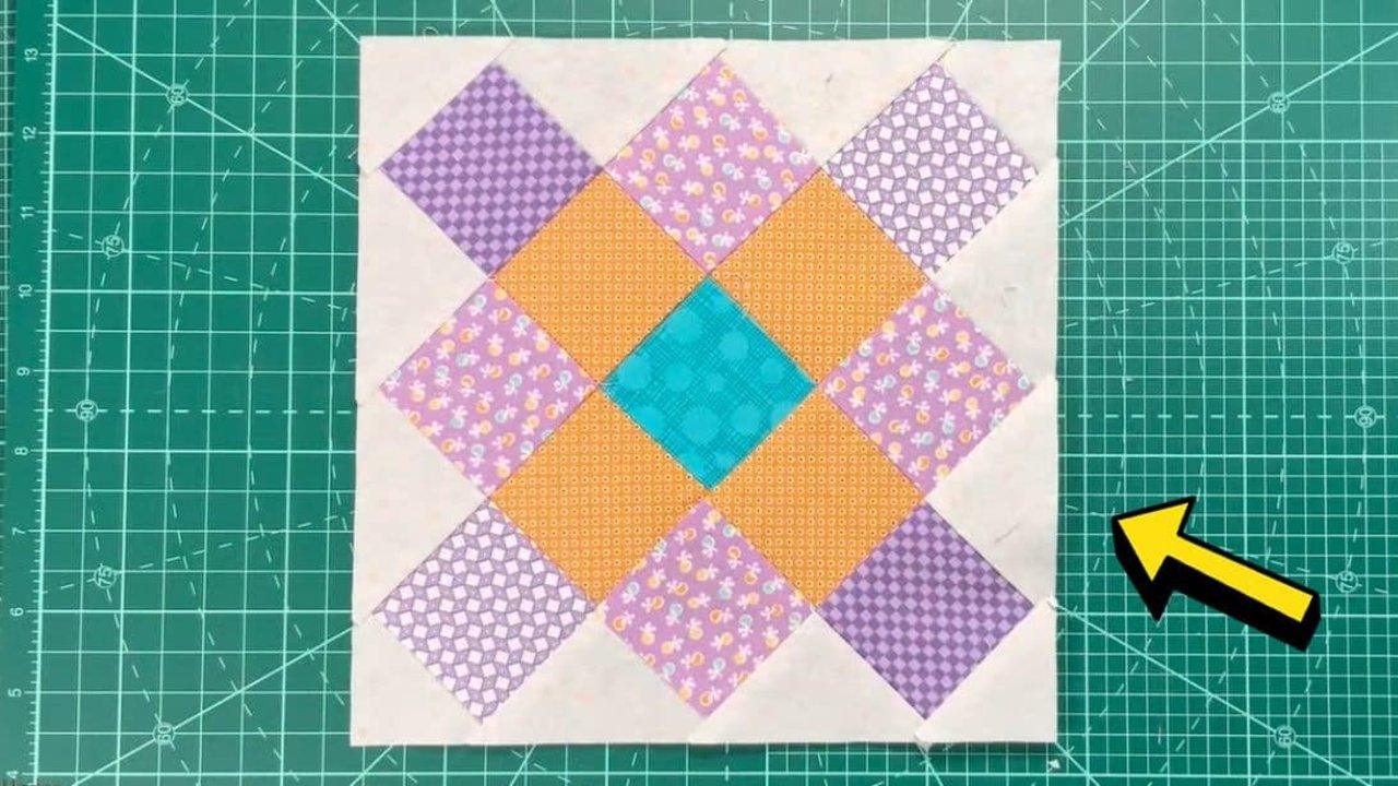 Granny Square Quilt Block Using Fabric Scraps