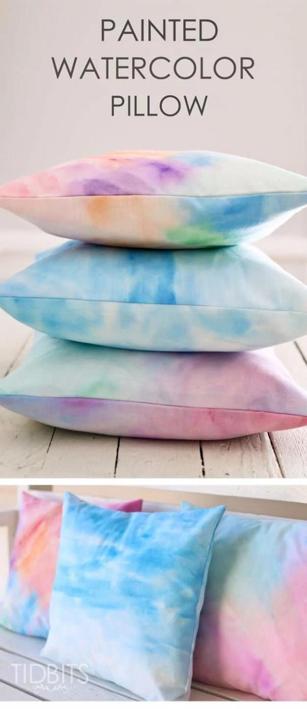 DIY Painted Watercolor Pillow, a project that comes together in an afternoon and worth bookmarking for your next project
