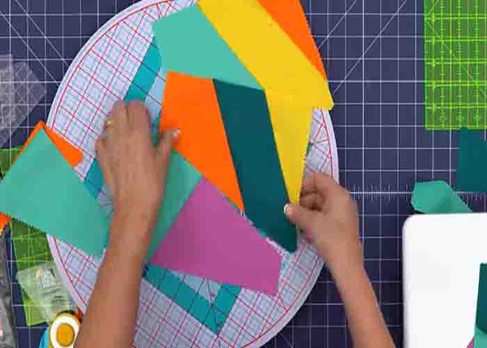 Assembling the stars and stitches quilt block