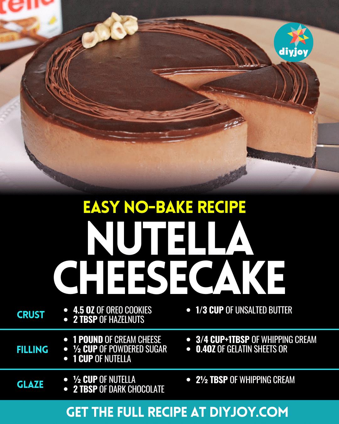 Easy No-Bake Nutella Cheesecake Recipe