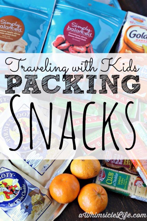 Packing Tips for Travel - Pack Snacks For Travel - Easy Ideas for Packing a Suitcase To Maximize Space - Tricks and Hacks for Folding Clothes, Storing Toiletries, Shampoo and Makeu