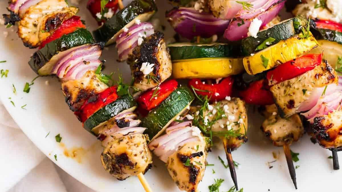 Grilled Chicken Kabobs with Garlic Yogurt Sauce, a result that looks far fancier than it actually was
