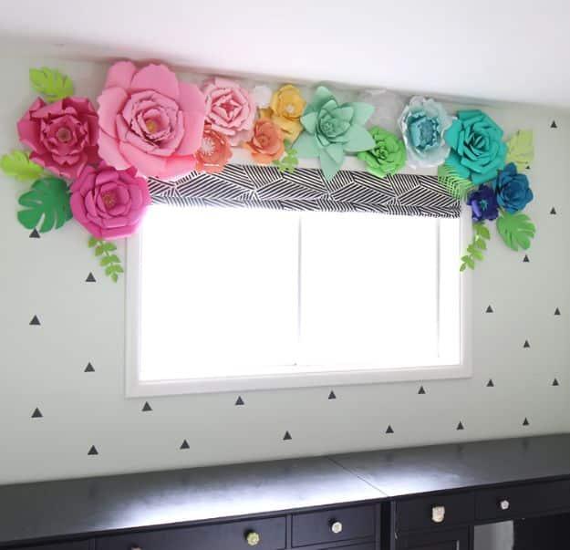 Paper Flower Window Treatment, worth adding to the weekend project list and one worth bookmarking from this list