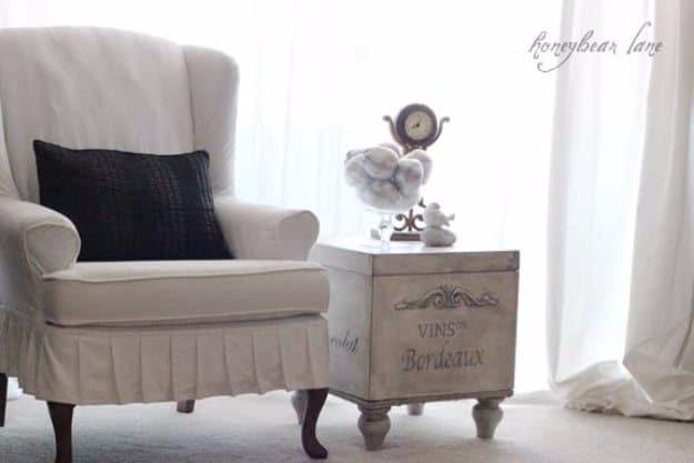 Ottoman Side Table, easy enough for a beginner to follow and a great fix using stuff you already have on a shelf