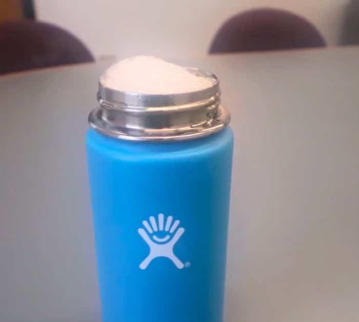 Clean water bottle using Bottle Bright tablets