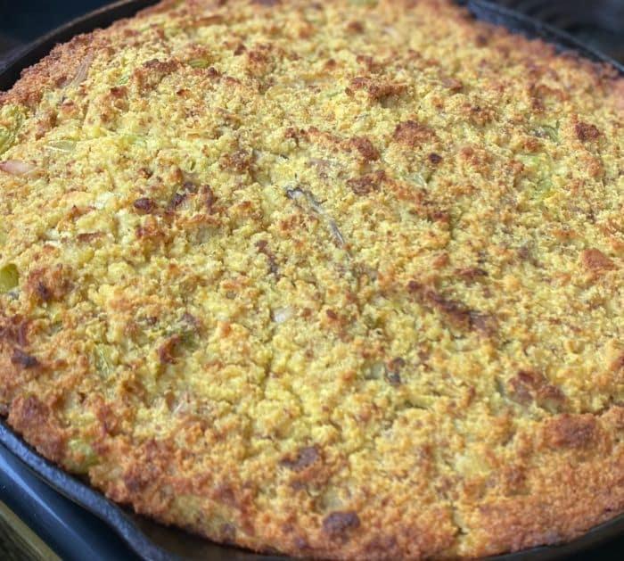 Easy Skillet Cornbread Chicken & Dressing Recipe
