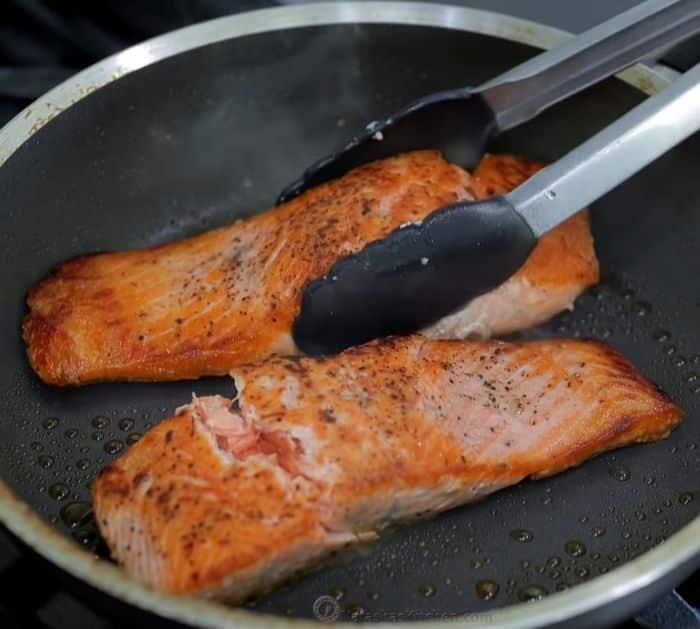 Healthy Cobb Seafood Salmon Salad With Salad Dressing Recipe