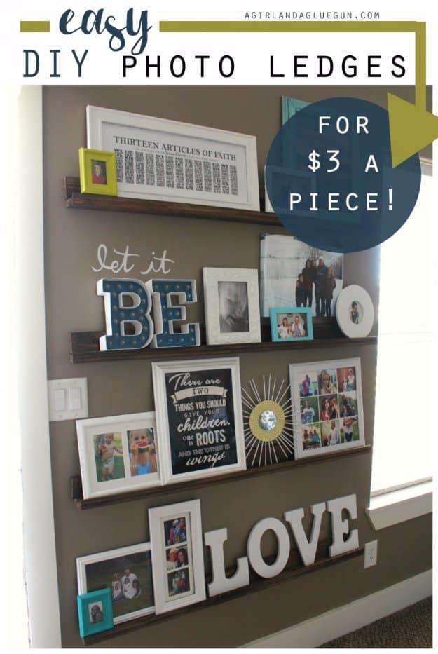 Easy DIY Picture Ledges, simple enough for a first weekend project and a look that gets noticed the moment guests walk in