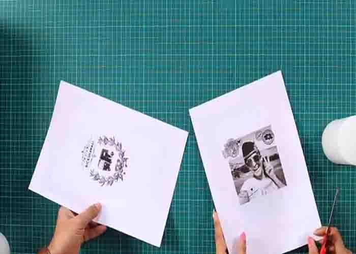 Printing the image on a wax paper before transferring to the candle