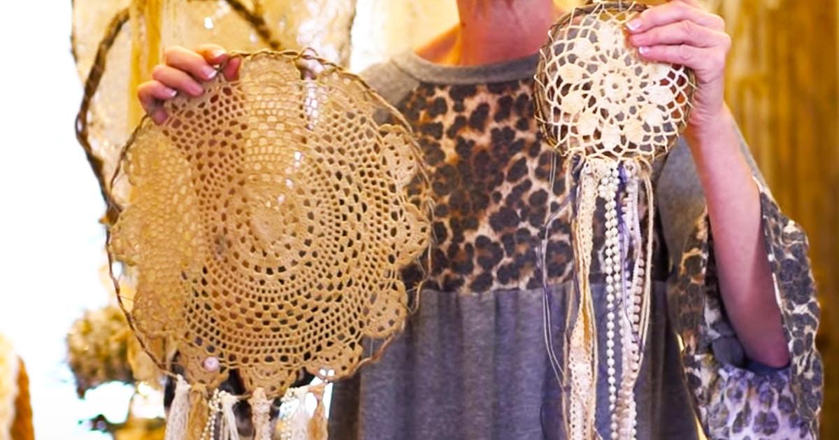DIY Antique Doily Dreamcatcher