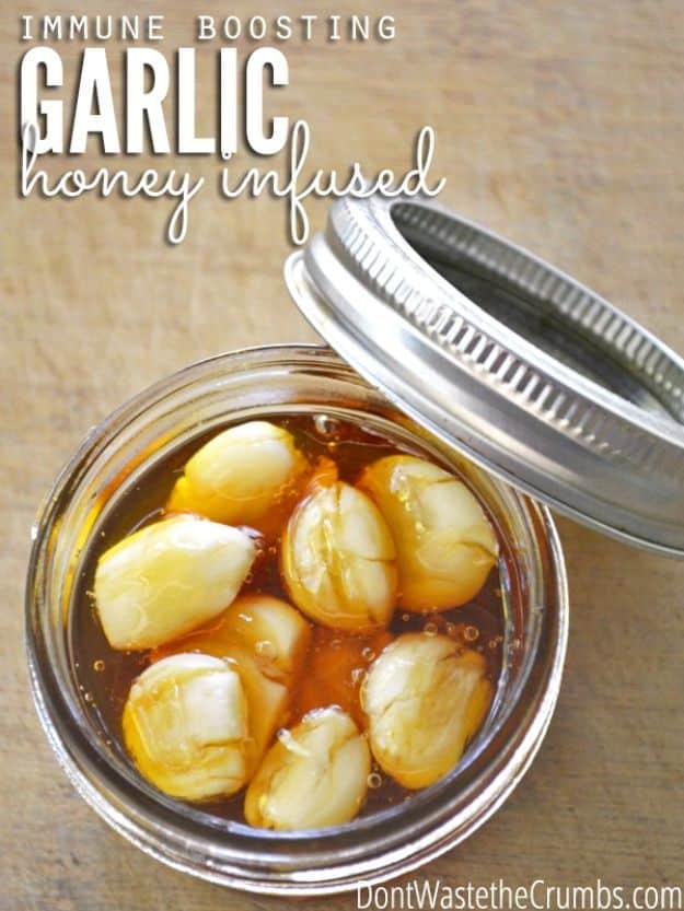 Immune Boosting Honey Infused Garlic, a home remedy, simple enough for a first try and a charming handmade detail