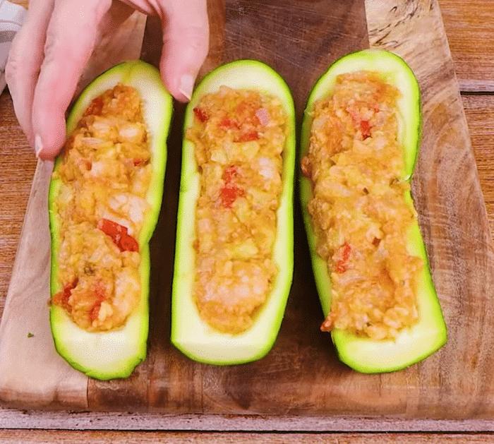 Ingredients for Shrimp-Stuffed Zucchini