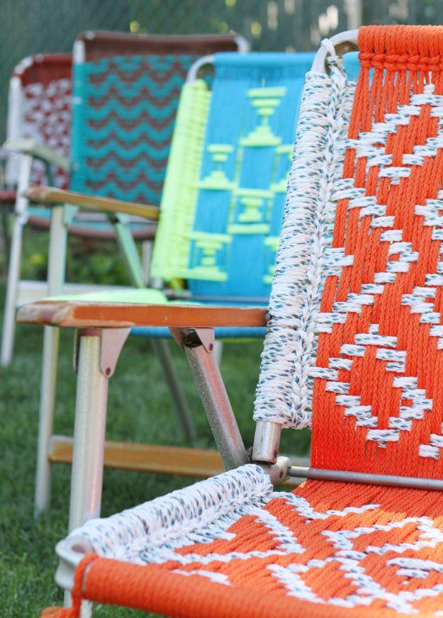 Macrame Lawn Chair, a beautiful macrame craft to try at home and a handmade touch that adds texture to any wall