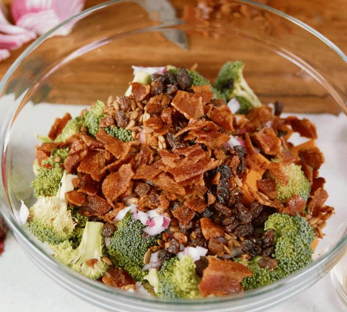 Bacon Broccoli Salad With Homemade Sauce Ingredients