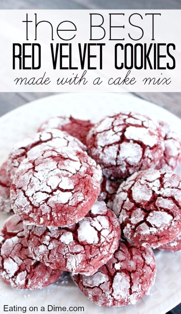 DIY Valentines Day Cookies - Red Velvet Cookies Recipe - Easy Cookie Recipes and Recipe Ideas for Valentines Day - Cute DIY Decorated Cookies for Kids, Homemade Box Cookies and Bou