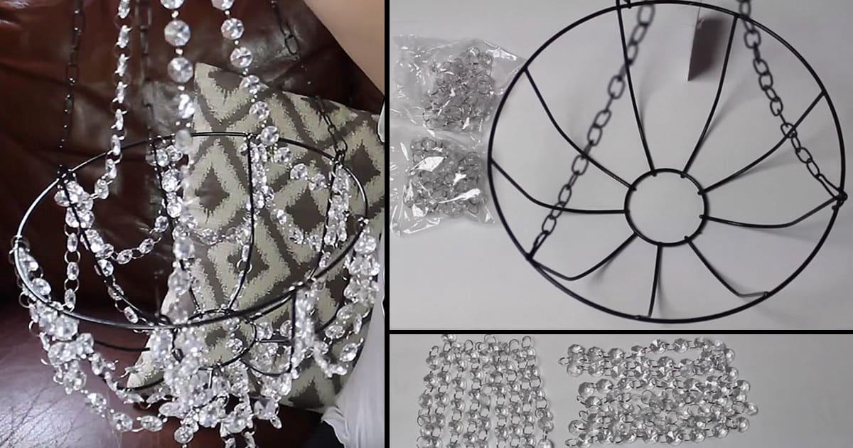 Dollar Store Craft Idea: Beaded Chandelier