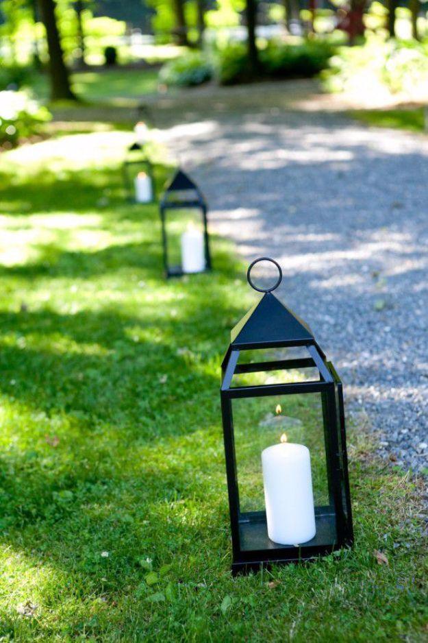 Candle Pathway for Outdoor Weddings, forgiving enough to redo without wasting materials and a detail guests always ask about