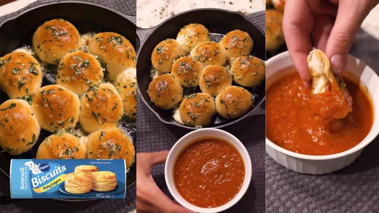 Cheese Stuffed Garlic Bread Pepperoni Pizza Bites