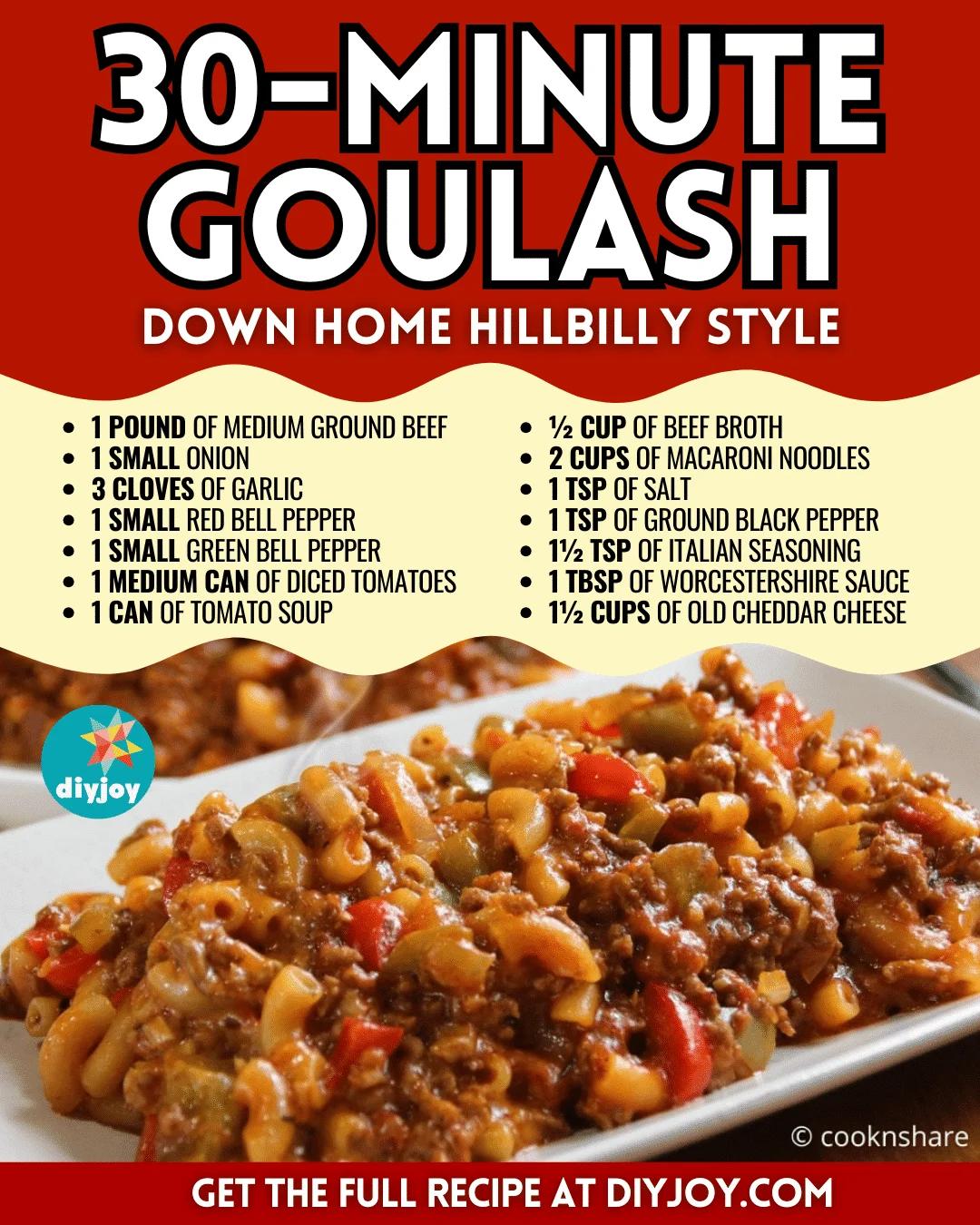 30-Minute Down Home Hillbilly Goulash Recipe