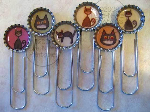 DIY Bottle Cap Crafts - Bottle Cap Bookmarks - Make Jewelry Projects, Creative Craft Ideas, Gift Ideas for Men, Women and Kids, KeyChains and Christmas Ornaments, Presents