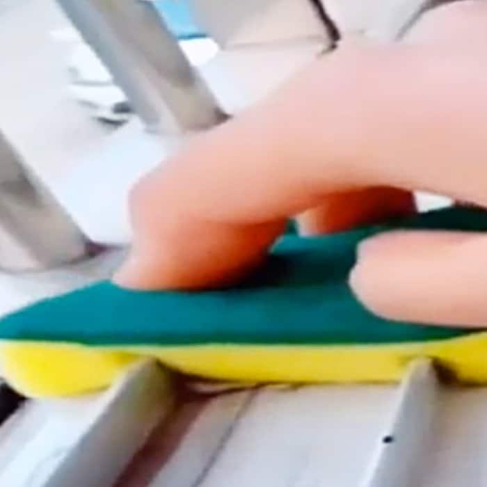 Easy Sponge Hack - How To Customize A Sponge To Clean Windows - Easy Window Frame Cleaning Ideas