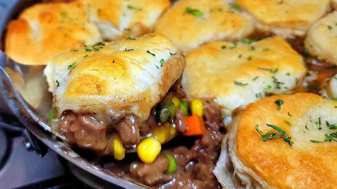 One-Pan Beef Pot Pie Recipe