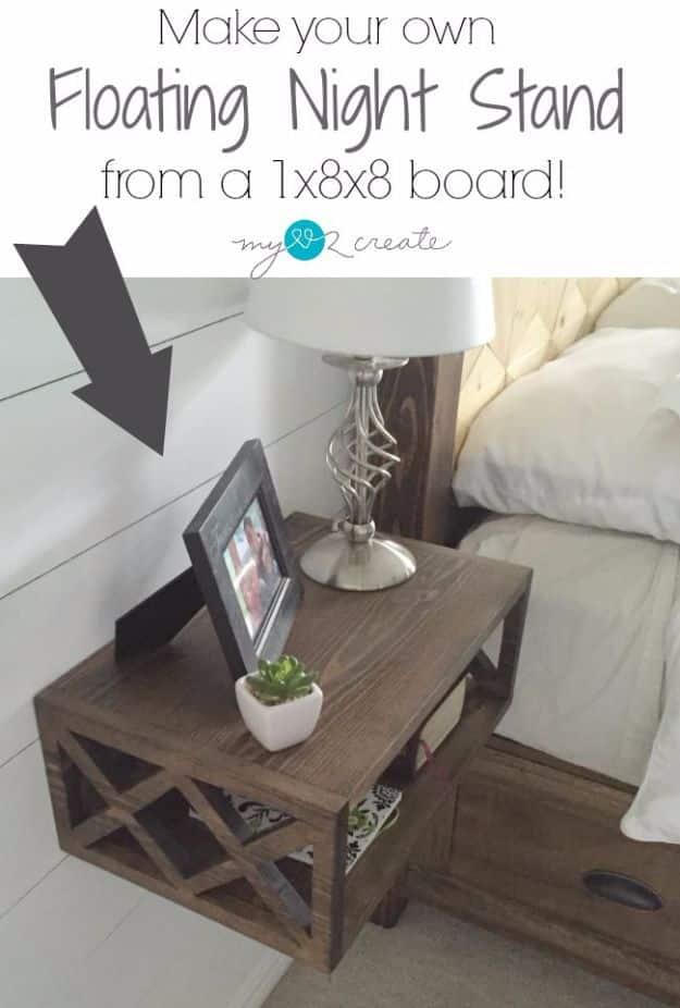 Modern Floating Nightstand, a charming DIY nightstand idea for the bedroom and a creative upgrade using items already on hand
