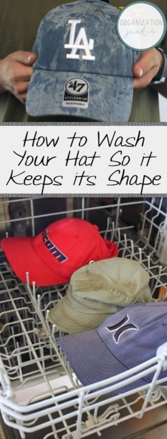 Wash Your Hat So it Keeps its Shape, a simple laundry hack that saves real time and a quick fix for a common laundry problem