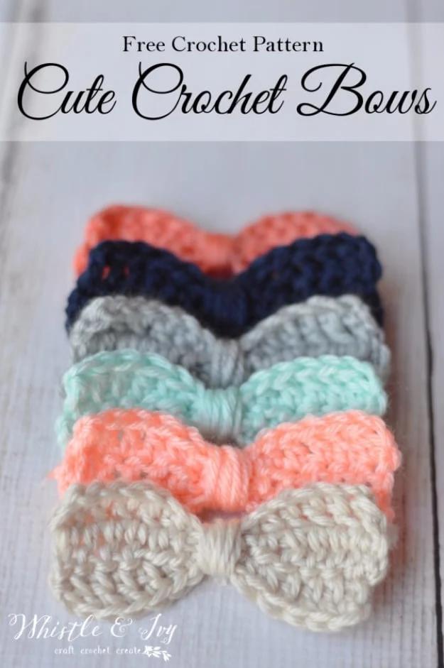 Cute Crochet Bows, a handmade stitch project, easy to scale up for a whole batch and a keepsake worth handing down