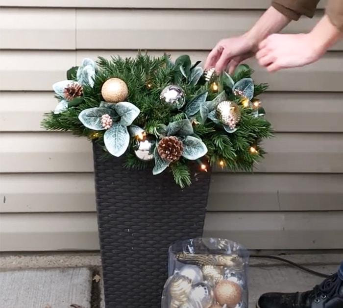 How To Make a Lantern Planter - DIY Outdoor Christmas Planters