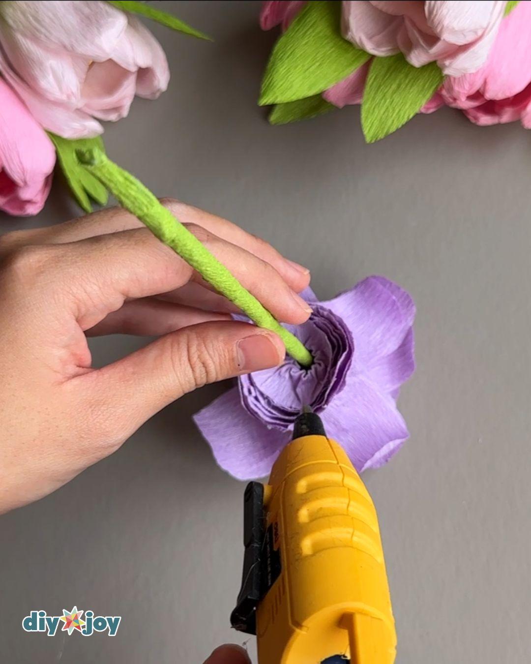 Homemade Paper Roses — gluing