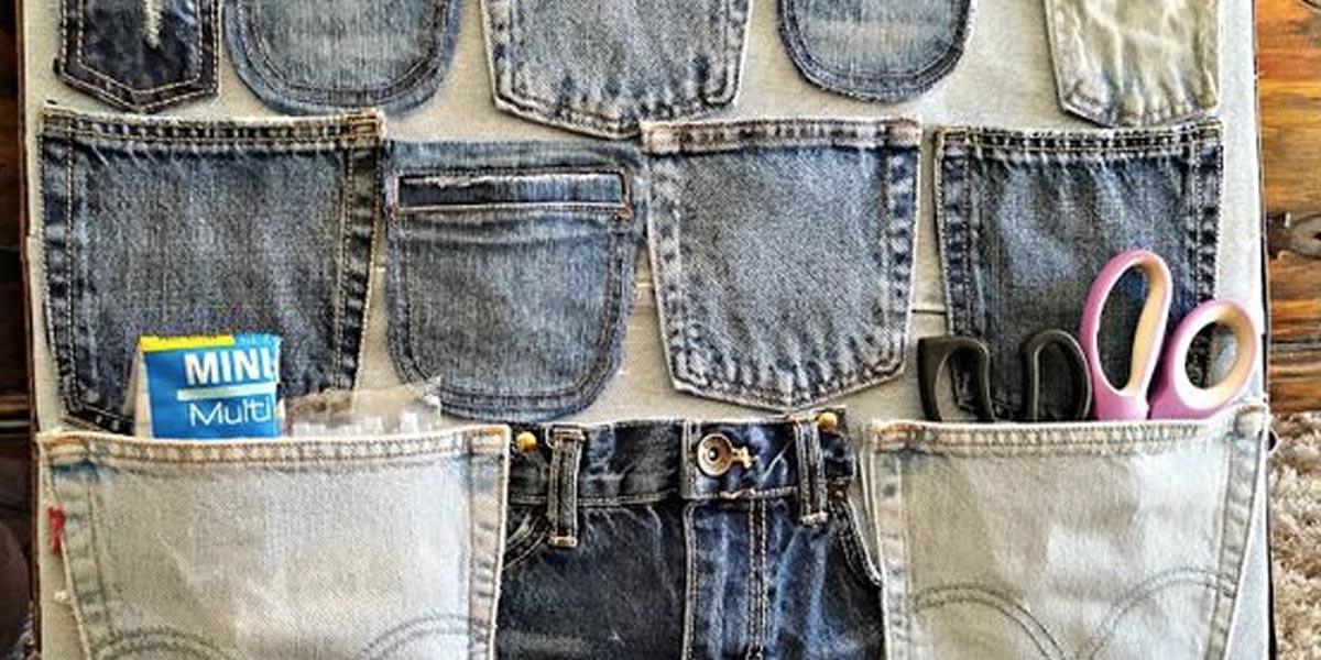 How to Turn Old Jeans Into A Wall Organizer