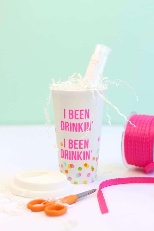 DIY Stenciled Coffee Mug, budget friendly using stuff already sitting in a bin and a keepsake worth handing down
