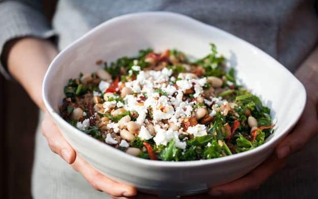 Recipes for Clean Eating - Farro Pilaf With Mushrooms, White Beans and Kale - Raw and Whole Foods, Unprocessed Meal and Snack Ideas for Lunch and Dinner - Fresh, Healthy Foods and