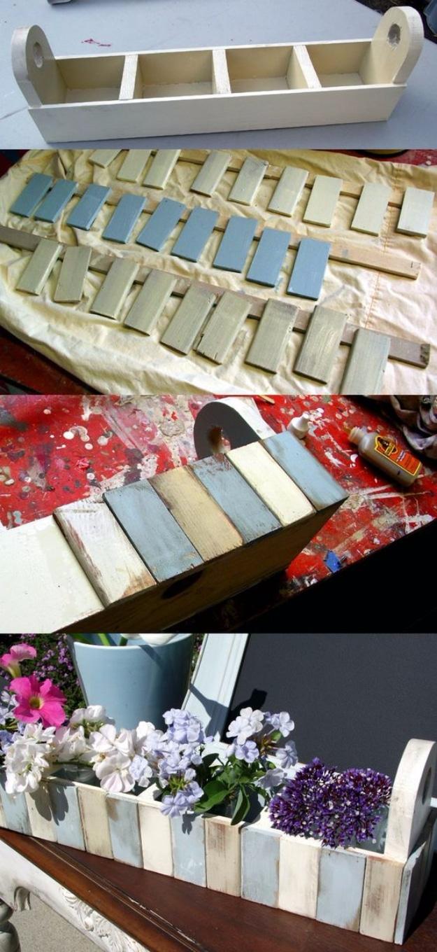 Pottery Barn Inspired Paint Stick Flower Shelf, easy to fit into a free afternoon and a charming handmade detail