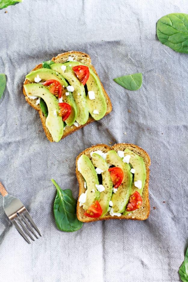 Healthy Lunch Ideas for Work - Grilled Avocado GOat Cheese Toast - Quick and Easy Recipes You Can Pack for Lunches at the Office - Lowfat and Simple Ideas for Eating on the Job - M