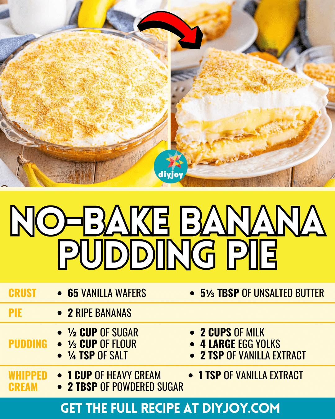 Easy No-Bake Banana Pudding Pie Recipe