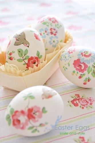 Cut out Paper Napkins Easter Egg Decor, one of the best easter decoration ideas on this list and one worth pinning for later