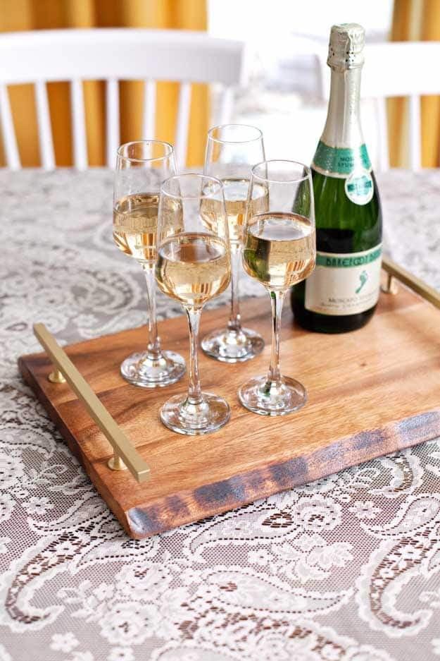 Bar Serving Tray, simple to scale to fit almost any space and a clever way to use scraps you already have