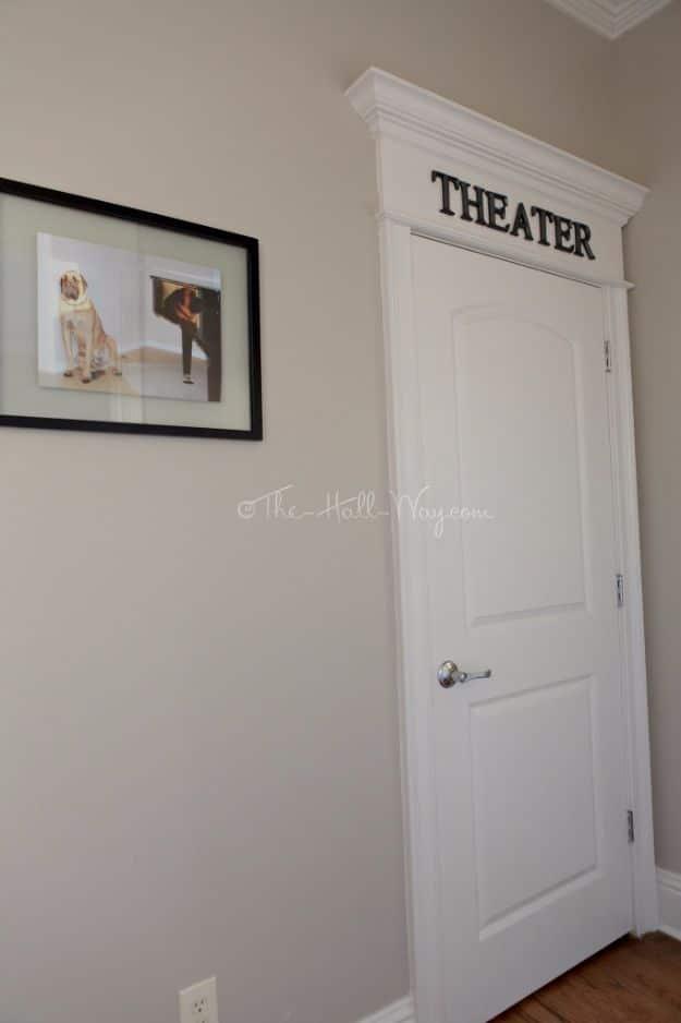 DIY Media Room Ideas - Home Theater Entrance - Do It Yourslef TV Consoles, Wall Art, Sofas and Seating, Chairs, TV Stands, Remote Holders and Shelving Tutorials - Creative Furnitur