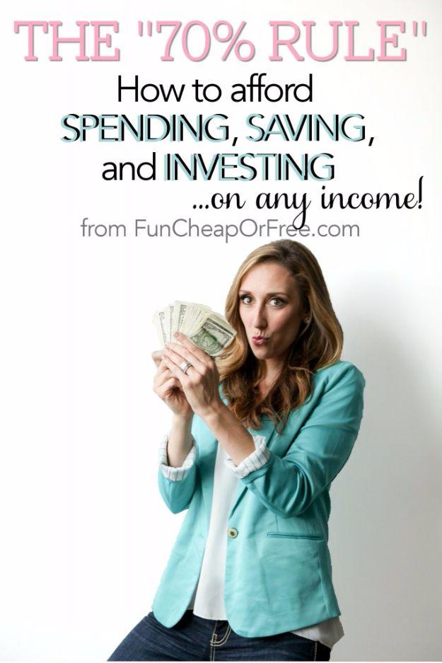 Ways to Save Money in 2018 - Apply 70% Rule - Easy Money Saving Ideas and Tips for Budgeting - Cool Idea for Budget Planning and Smart Financial Advice for Beginners - Create Order