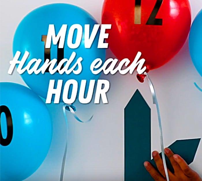 Make a confetti filled balloon clock for New Year's Eve