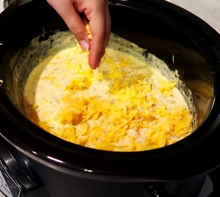 Top With Cheese To Make Crockpot Mac And Cheese | Easy Crockpot Recipes